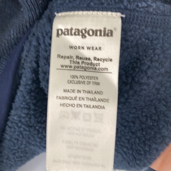 Patagonia Womens Navy Blue 1/4 Zip Better Sweater Fleece Jacket Size Medium - Picture 10 of 12